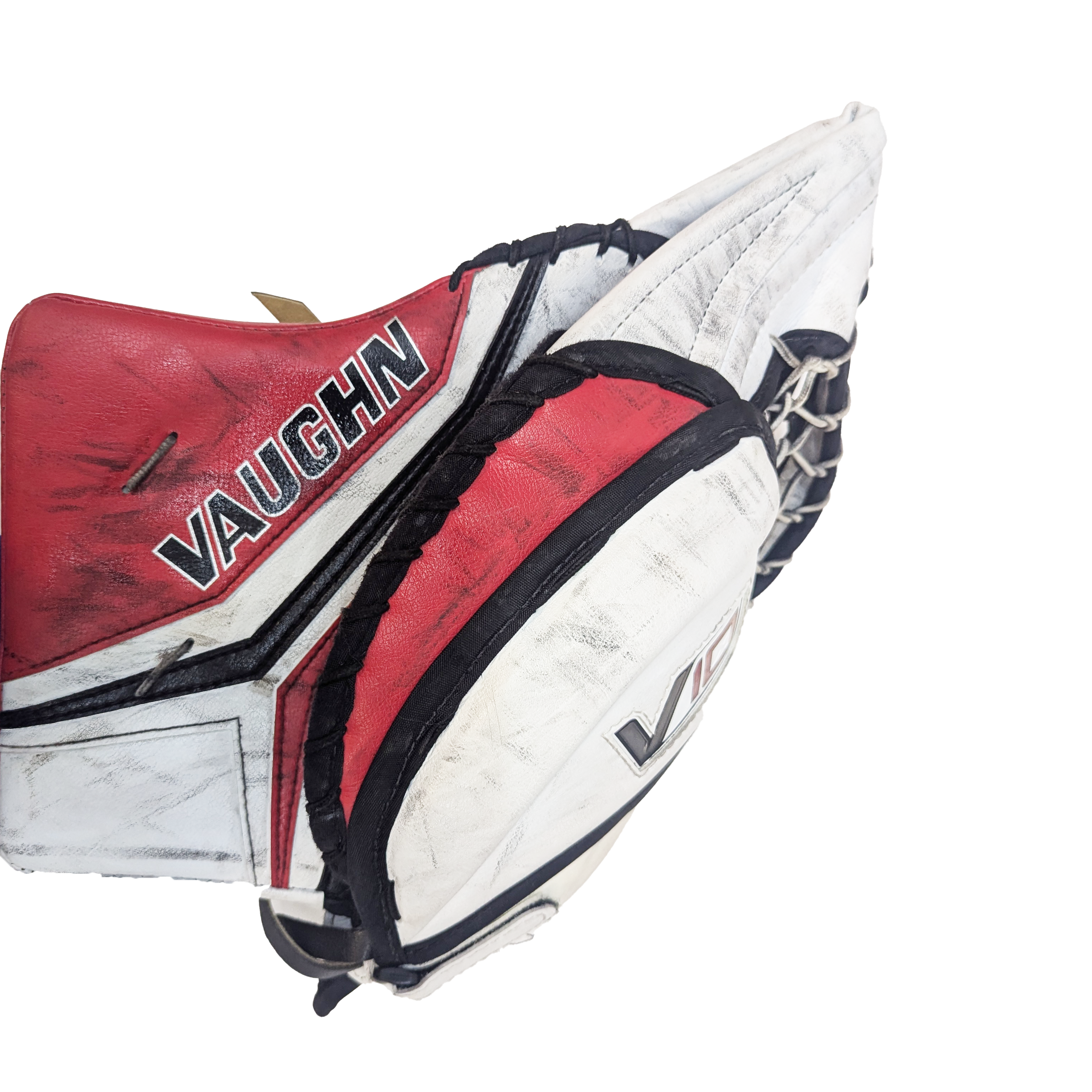 Vaughn Velocity V10 - Gant de gardien de but Pro Stock d'occasion (blanc/rouge/noir)